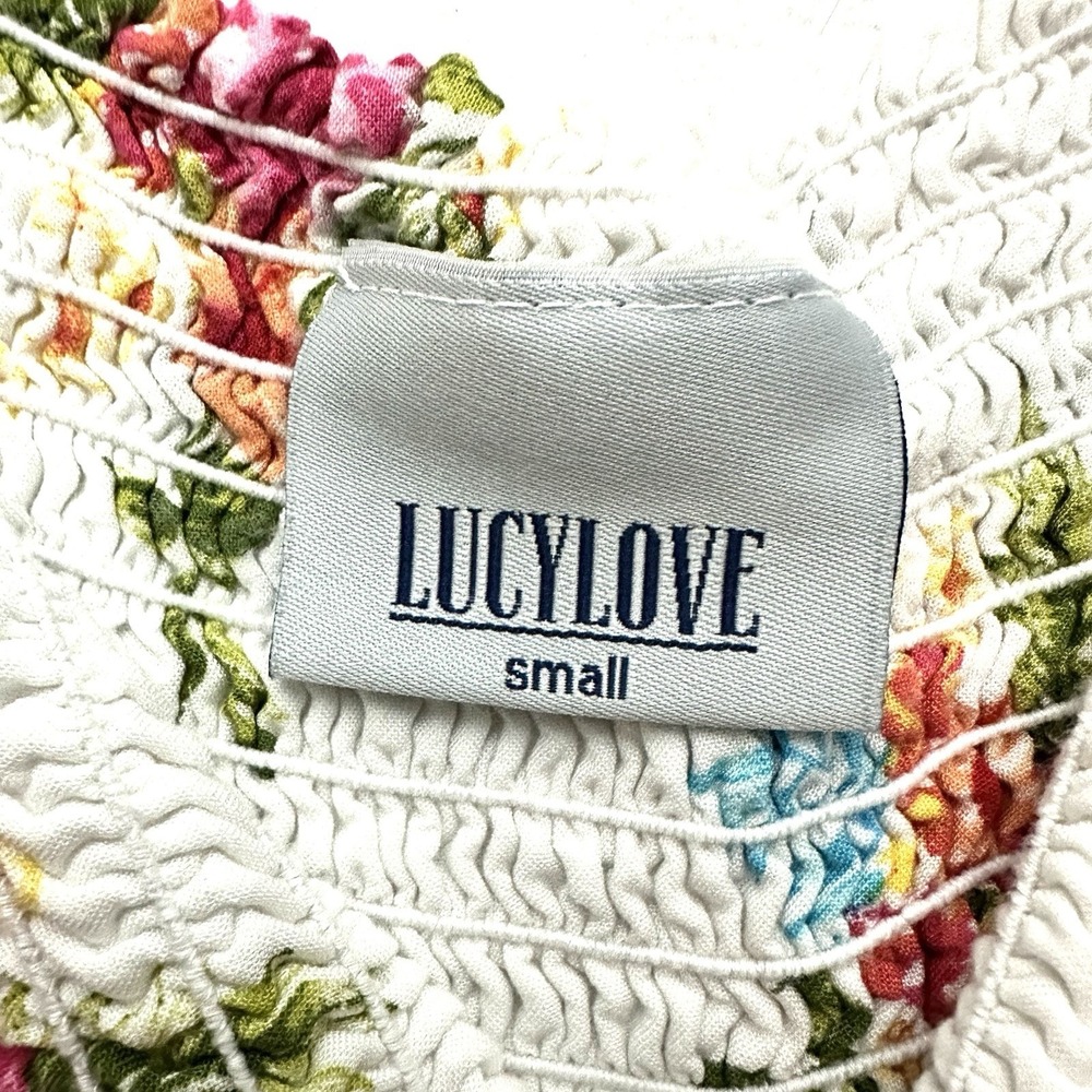 Lucy Love S Small Off the Shoulder Maxi Hi-low Athena‎ Dress Smocked Slit Floral - Picture 7 of 10